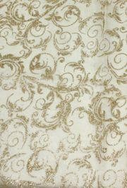 25in x 3Y Le Sheer Gold Leaf Swirl Glitter Material 