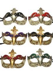 Venetian Masquerade Masks: Assorted Color Molded Acrylic Masks 