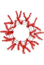 46 Tips Metallic Red Elevated Work Wreath Form 
