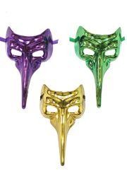 Long Nose Masks: Metallic Mardi Gras Masks