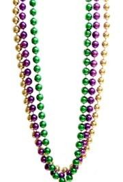 22mm 72in Metallic Purple, Green, and Gold Beads