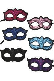 Assorted Venetian Papier Mache Masquerade Masks with Glitter Accents