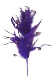 Purple Beaded Feather Spray 