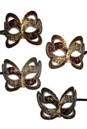 Hand Painted Venetian Silver and Gold Masquerade Mask