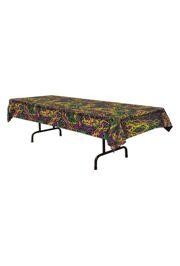 4.5ft x 9ft Table Cover w/ Mardi Gras Beads Design