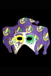9in x 12in Purple Green Yellow Jester Half Mask