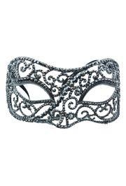 Elegant Grey Rhinestone Eye Masquerade Mask