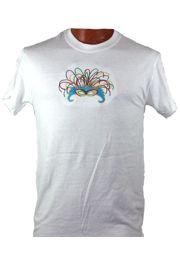 Short Sleeve T-Shirt w/ Mask Design Embroidery Large Size