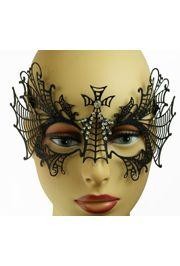 Venetian Metal Black Laser-Cut Masquerade Mask with Rhinestones