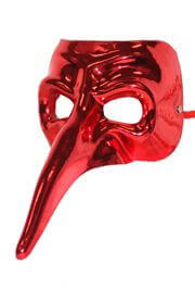 Red Long Nose Plastic Masquerade Mask