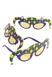 9in Wide x 5 1/2 Tall Jester Sunglasses With Bells