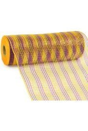 10in Wide x 30ft Long Poly Mesh Roll: Deluxe Thin Stripe Purple/Gold