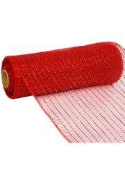 10in Wide x 30ft Long Poly Mesh Roll: Metallic Red