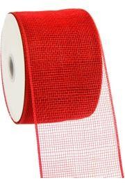 4in Wide x 75ft Long Poly Mesh Roll: Plain Red