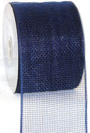 4in Wide x 75ft Long Poly Mesh Roll: Plain Navy Blue