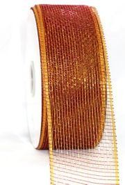 2.5in Wide x 75ft Long Two Tone Mesh Roll Burgundy/ Gold