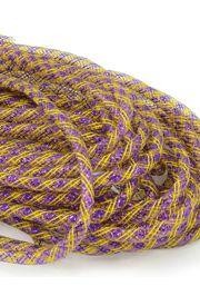 8mm x 30Yd Decor Metallic Mesh Tubing Striped Purple/ Gold