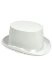 12in Long x 9 1/2in Wide White Satin Top Hat