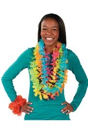 40in Polyester Bright Color Flower Leis