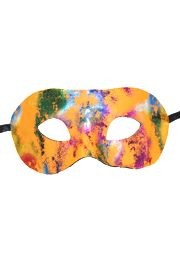 Paint Splatter Half Masquerade Mask Orange
