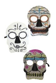 Day of the Dead and Halloween Glitter Masquerade Mask Assortment 