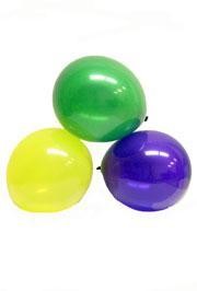 12in Purple Green Yellow Mix Latex Balloons