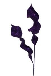 32in Tall Purple Glittered Curly Decorative Spray 