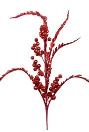 50in Tall Red Glittered Berries Decorative Stem 