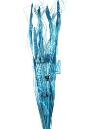 45in Tall Glittered Turquoise Natural Bouquet 