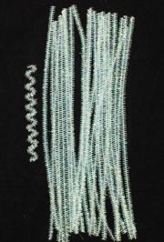 12in Long White Tinsel Wire Chenille Stems/ Pipe Cleaners