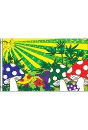 3ft x 5ft Marijuana/ Mushrooms Polyester Flag