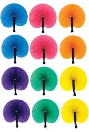 10.5in Solid Color Folding Fans
