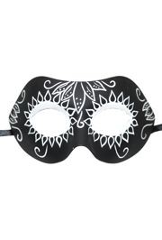 Black and White Day of the Dead Masquerade Mask