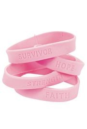 Breast Cancer Awareness Rubber Sayings Bracelets 
