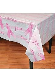 54in x 72in Breast Cancer Awareness Plastic Tablecloth 