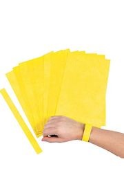 Yellow Self-Adhesive Wrist Paper Tickets