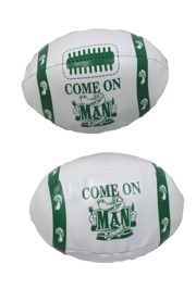 6in x 4in Vinyl Footballs With Come on Man Design