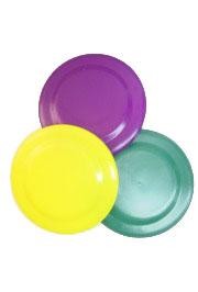 7in Purple Green Yellow Frisbee Disks