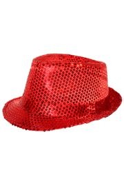 Red Sequin Fedora Hat