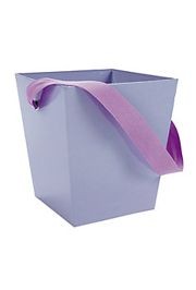 5in x 4 1/2in x 4 1/2in Lilac Cardboard Bucket W/ 6in Ribbon Handle
