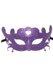 Glittered Plastic Purple Masquerade Face Mask