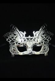 Plastic Silver Masquerade Face Mask