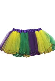 Mardi Gras Color Tutu Skirt Kids Size with sequins