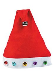 15in Tall x 10in Wide Multicolored Jingle Bell Santa Hat