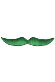 5 1/2in Green Hairy Adhesive Mustache 