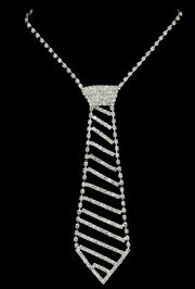 6 3/4in Rhinestone Tie Necklace 