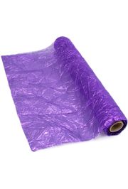16in Wide x 30ft Long Purple Crushed Metallic Lame Fabric
