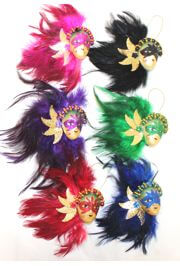 6in Tall x 4in Wide Assorted Colors Feather Face Magnet Dolls