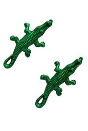 3in Long x 1.25in Wide Metallic Florida Green Alligators 