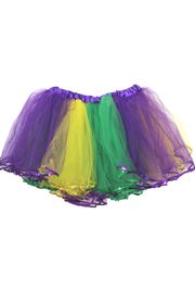 Mardi Gras Colors Fancy Tutu Adult Size with sequins